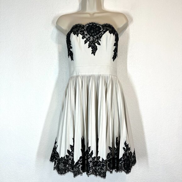 Robert Rodriguez Dress Lace Strapless Cocktail Party Small - Picture 2 of 14